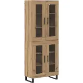 vidaXL Highboard 2 st Artisan Eiken 69,5 x 34 x 180 cm Bewerkt hout