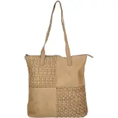Enrico Benetti Leren Shopper Sicily Licht Taupe