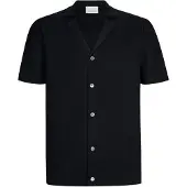 Profuomo doorknoop polo donkerblauw katoen