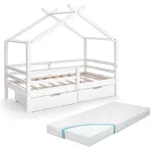 VitaliSpa Luni Huisbed – 160 x 80 cm met opbergboxen en matras Wit
