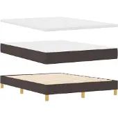 vidaXL Boxspringbed met hoofdeinde Donkerbruin 200 x 140 cm Stof