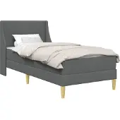 vidaXL Bedframe met matras Donkergrijs 90 x 200 cm Polyester