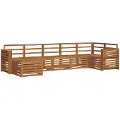 vidaXL Buiten bank set 7 st Naturel