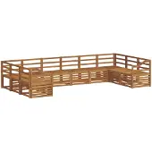 vidaXL Buiten bank set 10 st Naturel