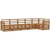 vidaXL Buiten bank set 6 st Naturel Polyester