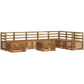 vidaXL Buiten bank set 9 st Naturel