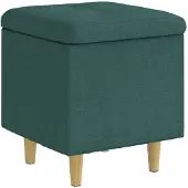 vidaXL Ottoman met opslag Donkergroen 40 x 40 x 45 cm Stof