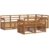 vidaXL Buiten bank set 7 st Naturel Polyester