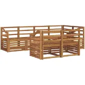 vidaXL Buiten bank set 7 st Naturel Polyester