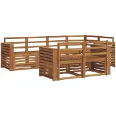 vidaXL Buiten bank set 7 st Naturel Polyester