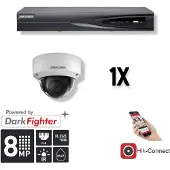 Hikvision Set 1x Dome 8MP + Recorder & Bekabeling