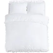 Sleeptime dekbedovertrek Ruffles - Wit - Microvezel - 240x220