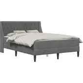 vidaXL Bedframe met matras met matras Donkergrijs 160 x 200 cm Fluweel