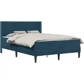 vidaXL Bedframe met matras met hoofdeinde Blauw 120 x 200 cm Fluweel
