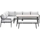 Garden Impressions Tineo lounge dining set 6-delig - donker grijs