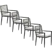 Garden Impressions Burela tuinstoel taupe - 4 stuks
