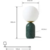LINDBY Tafellampe , Lennes, Groen, Woonkamer, Marmer, Modern