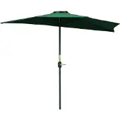 Outsunny Half Terrasparasol - Polyester - 293x150x249cm - Groen