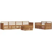 vidaXL Buiten bank set 7 st Naturel Massief Acacia Hout