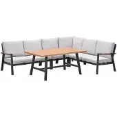 Garden Impressions Lissabon lounge dining set 5-delig R - valley sand