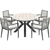 Garden Impressions Burela tuinset 5-delig - Tulli tuintafel 180x115xH75 cm