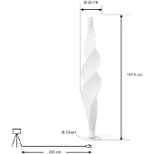LUCANDE LED-vloerlamp Novelle, dimbaar, wit / opaal, Woon-/ Eetkamer, Kunststof, Design, LED vloerlamp