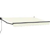 vidaXL Uitschuifbare luifel Crèmekleurig 3,5 x 2 m Polyester en Metaal