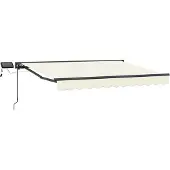 vidaXL Handbediende luifel met LED's Crème en Antraciet 2,5 x 2 m