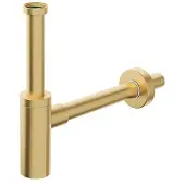 Bonomini Inoxmater Wastafelsifon 5/4", afvoer 32mm, RVS/mat goud