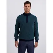 Pierre Cardin Trui turquoise / donkerblauw