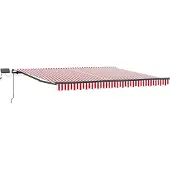 Syfax Uitschuifbare luifel Rood en Wit 450 × 350 cm Stof en Aluminium
