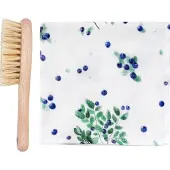 Lullalove Natuurlijke babyborstel voor melkkoorts + washandje, bessenprint,