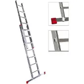 Elkop Verstelbare aluminium trap met dubbele treden en inklikbaar systeem - 2x8 treden