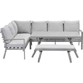 Garden Impressions Senja lounge dining set 4-delig links - valley sand