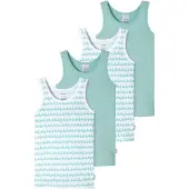 Schiesser Onderhemd ' Fine Rib ' blauw / turquoise / mintgroen / wit