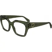 Ferragamo Bril - - SF2983 - Transparant kaki - Geïnjecteerd acetaat - 53/18/140