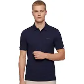 BOSS Shirt 'Parlay 147' beige / donkerblauw / wit