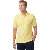 Lacoste polo wijde fit geel effen katoen korte mouwen