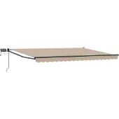 vidaXL Handbediende luifel met LED's Beige en Antraciet 4 × 3 m