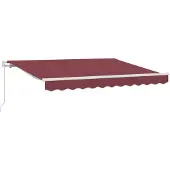 vidaXL Uitschuifbare luifel Bordeauxrood 300 x 200 cm Stof
