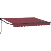 vidaXL Uitschuifbare luifel Bordeauxrood 3,5 x 2 m Polyester en Metaal