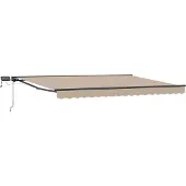 vidaXL Handbediende luifel met LED's Beige en Antraciet 4,5 × 3,5 m