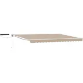 vidaXL Elektrisch Uitschuifbare Zonneluifel Beige en Wit 4,5 × 3,5 m