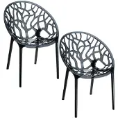 Garden Impressions Crystal tuinstoel zwart - 2 stuks