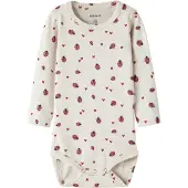 Name it Rompertje/body 'NBFHaline' greige / donkerrood / zwart