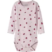 Name it Rompertje/body 'NBFHaline' rosé / donkerroze / zwart