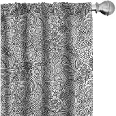 Abakuhaus – Gordijnen 2-delige set 75x225 cm – microvezel, halfdonker, wit/zwart