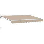 vidaXL Zonnescherm Frame Beige 350 x 200 cm Polyester met PU-coating