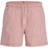 Jack & Jones Zwemshorts 'JPSTMaui Ocean' watermeloen rood / wit