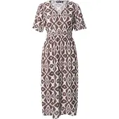 Pieces Blousejurk 'PCTALA' chocoladebruin / wit